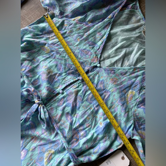 Billabong NWT Daring Heart Blue floral maxi dress M beachy summer button front - Picture 14 of 16